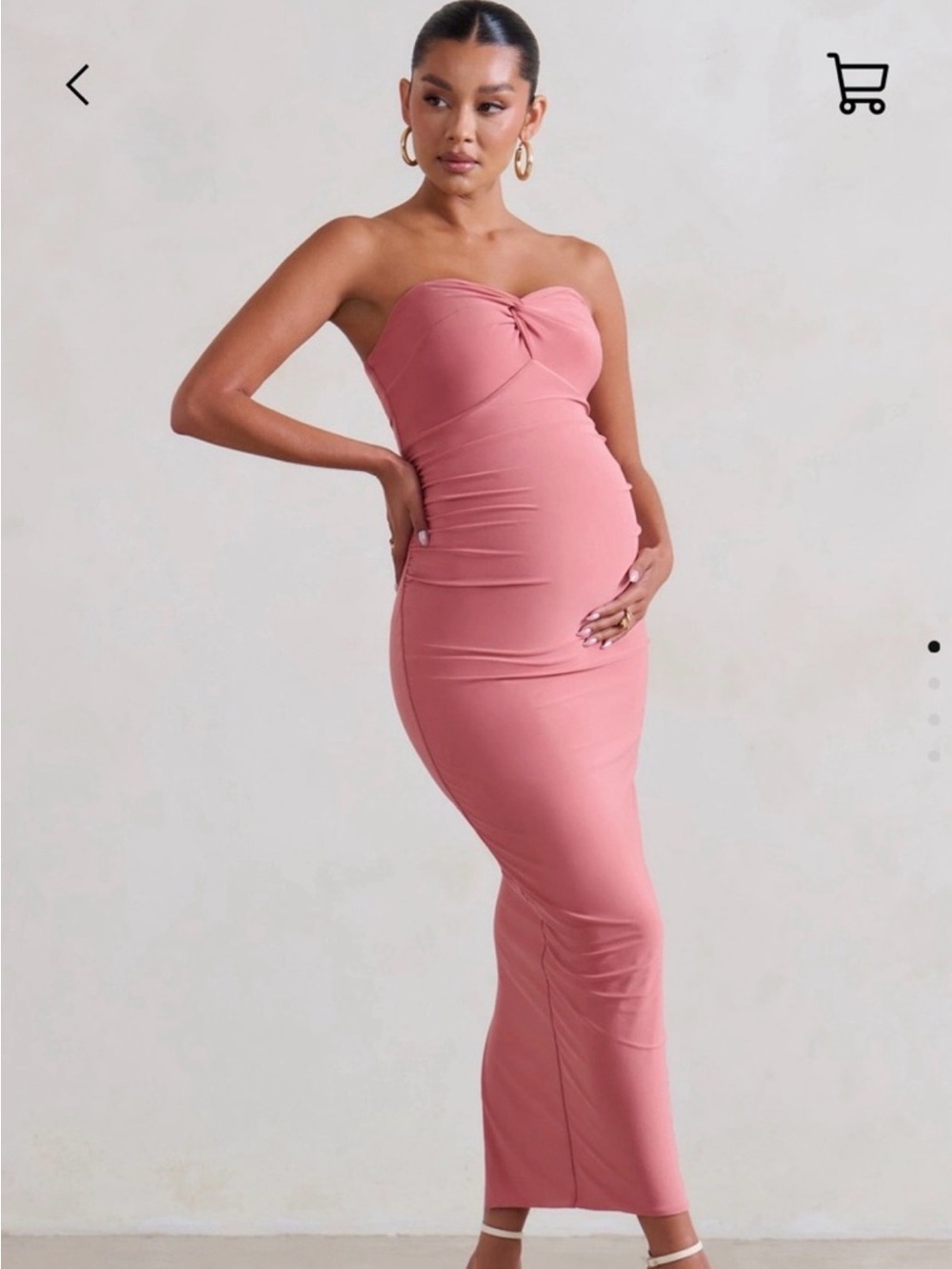 Club L London Strapless Maternity Dress — Dusty Pink